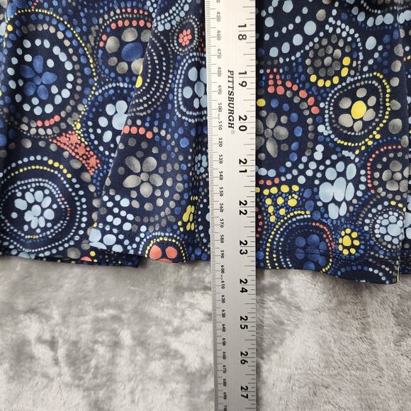 BCBGirls Skirt Womens M Blue Geometric Polka Dots Pull On A-Line Preppy Casual - Picture 7 of 8